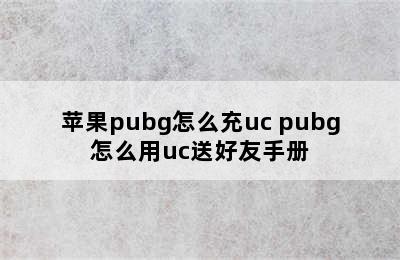 苹果pubg怎么充uc pubg怎么用uc送好友手册